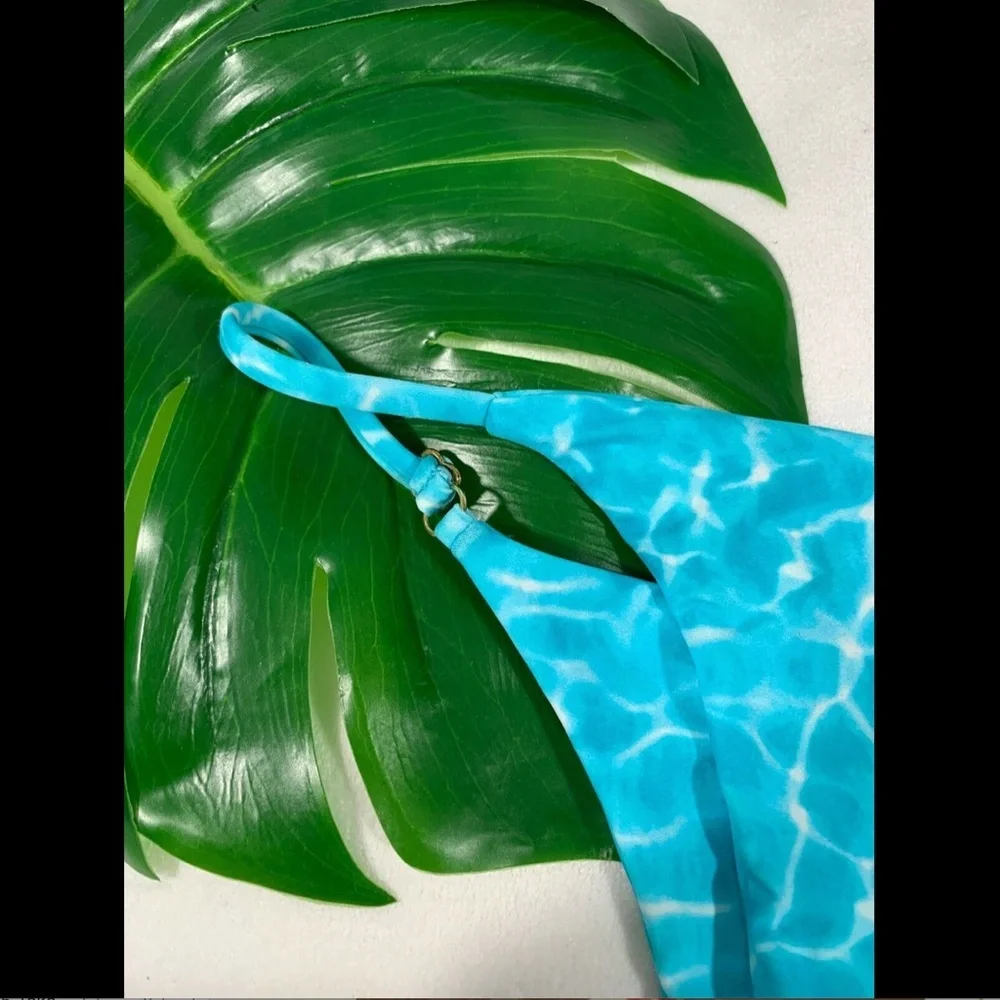 NWT $78 Issa de'‎ Mar Bondi Brazilian bikini Bottom Blue [ SZ Large ]